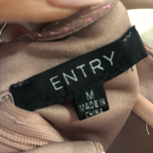 Entry pink glitter shiny dress Midi - Picture 3 of 5